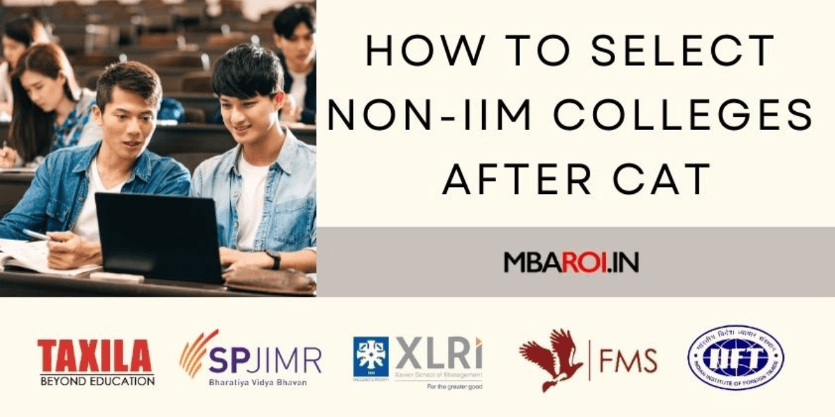 Students discussing with laptop in class, showing top non-IIM MBA colleges to consider after CAT