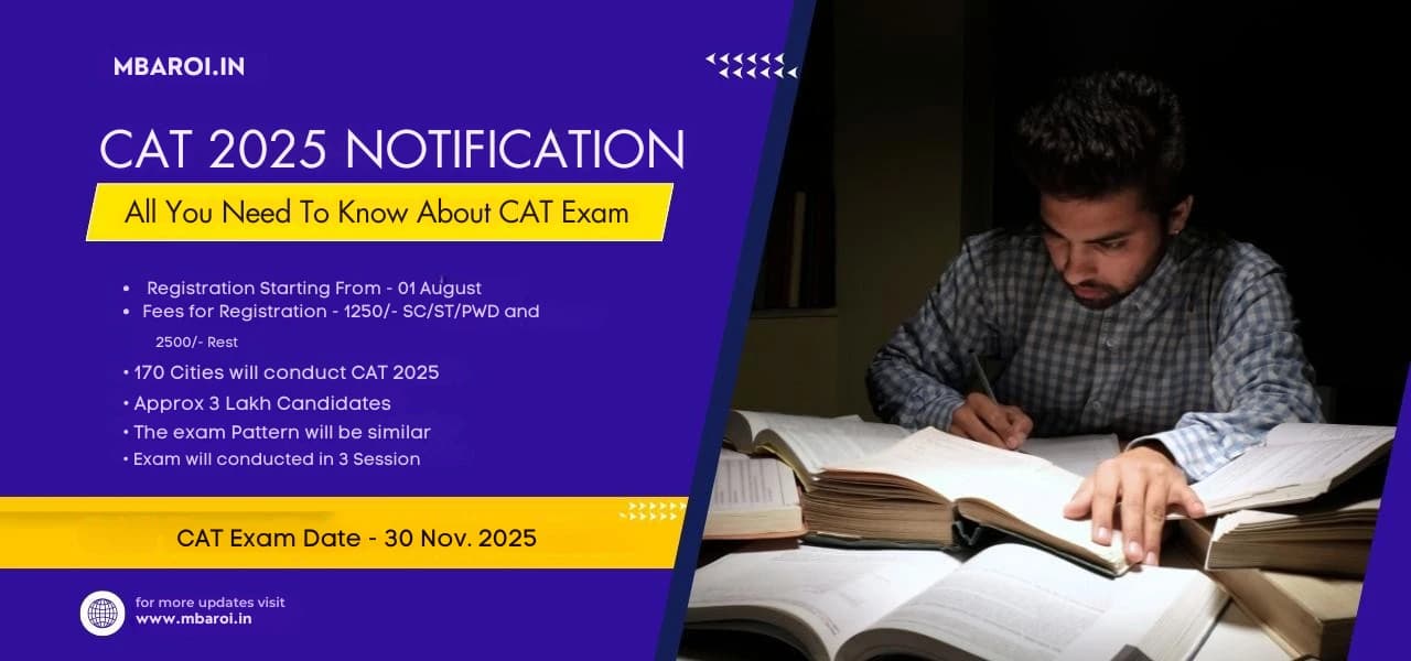 CAT 2025 notification – exam date 30th November 2025, registration starts 1st August, fees details, exam pattern and candidate information