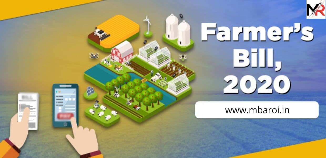 Farmer's bill 2020. illustrator showing modern agriculture 