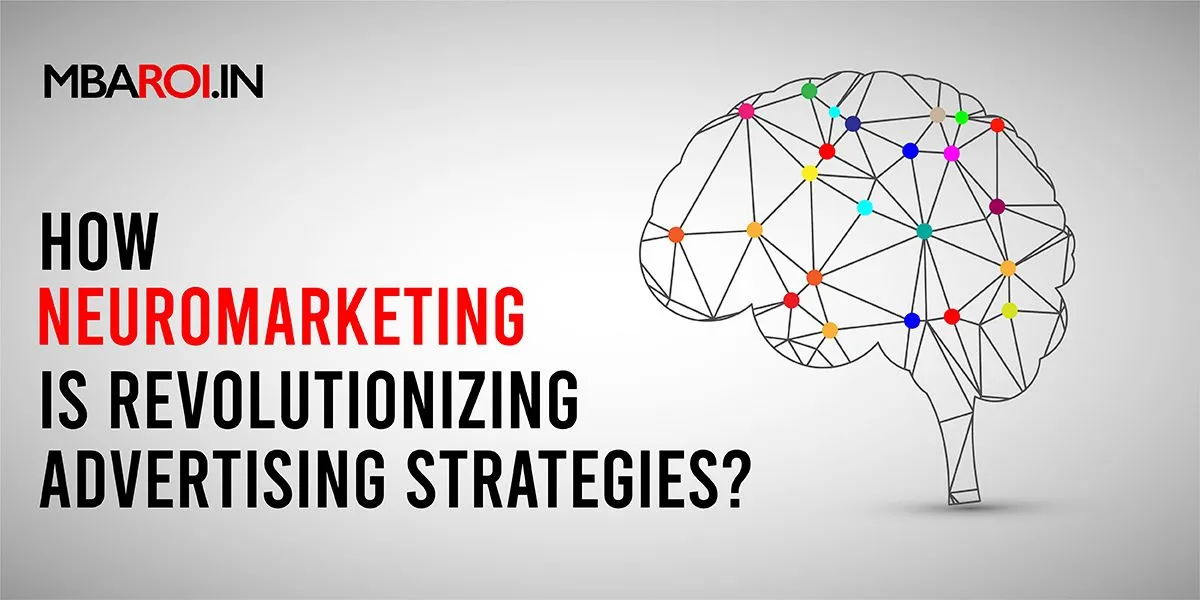 Illustration of a brain network with colorful nodes and text about how neuromarketing is transforming advertising strategies