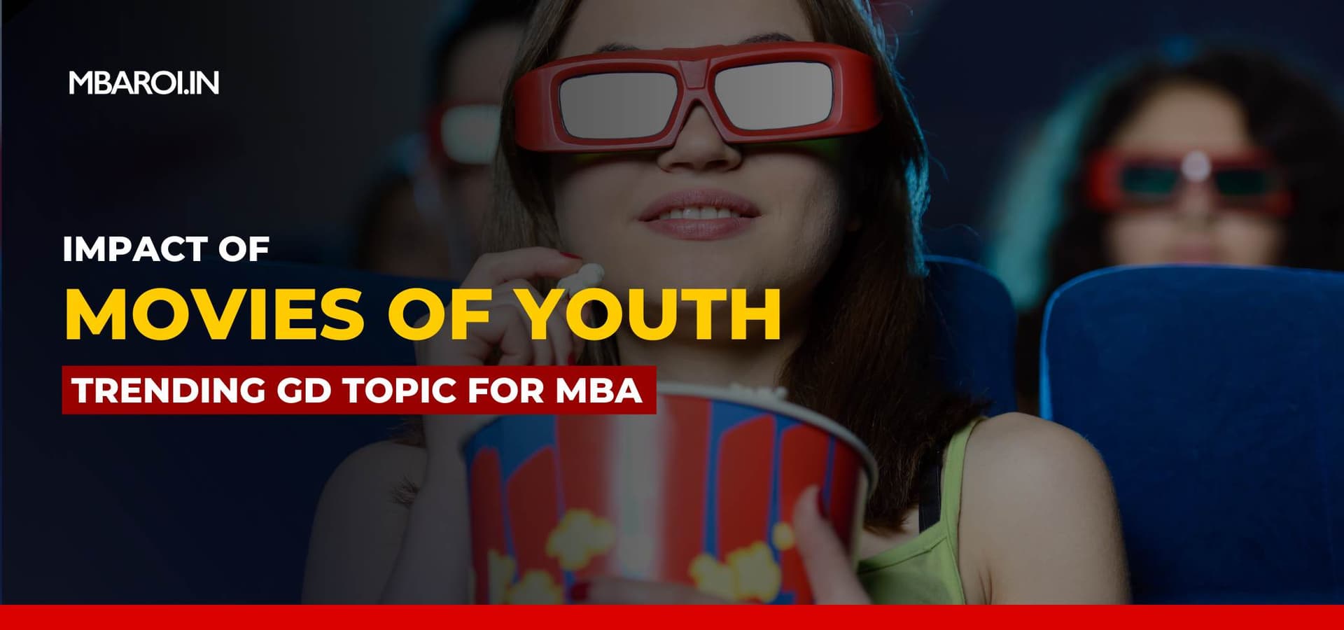 Girl watching movie with text Impact of Movies on Youth