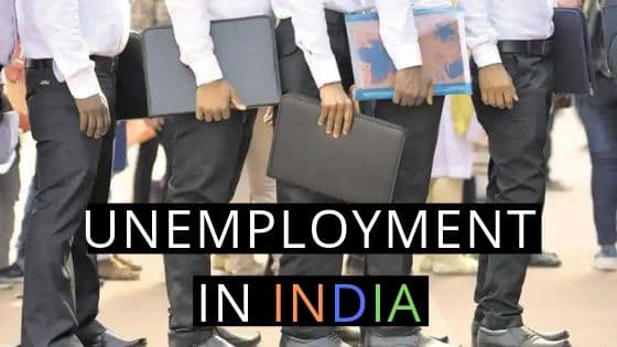 Unemployment in India concept shown by job interview Queue 