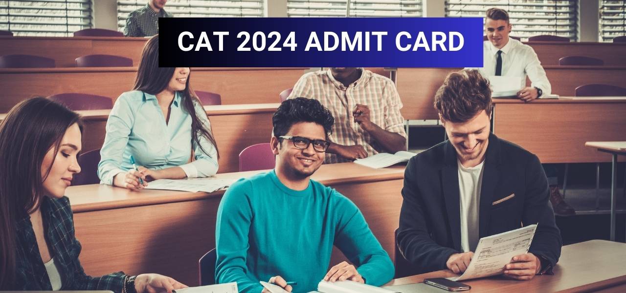 Students Studying in class with text CAT 2024 Admit Card 