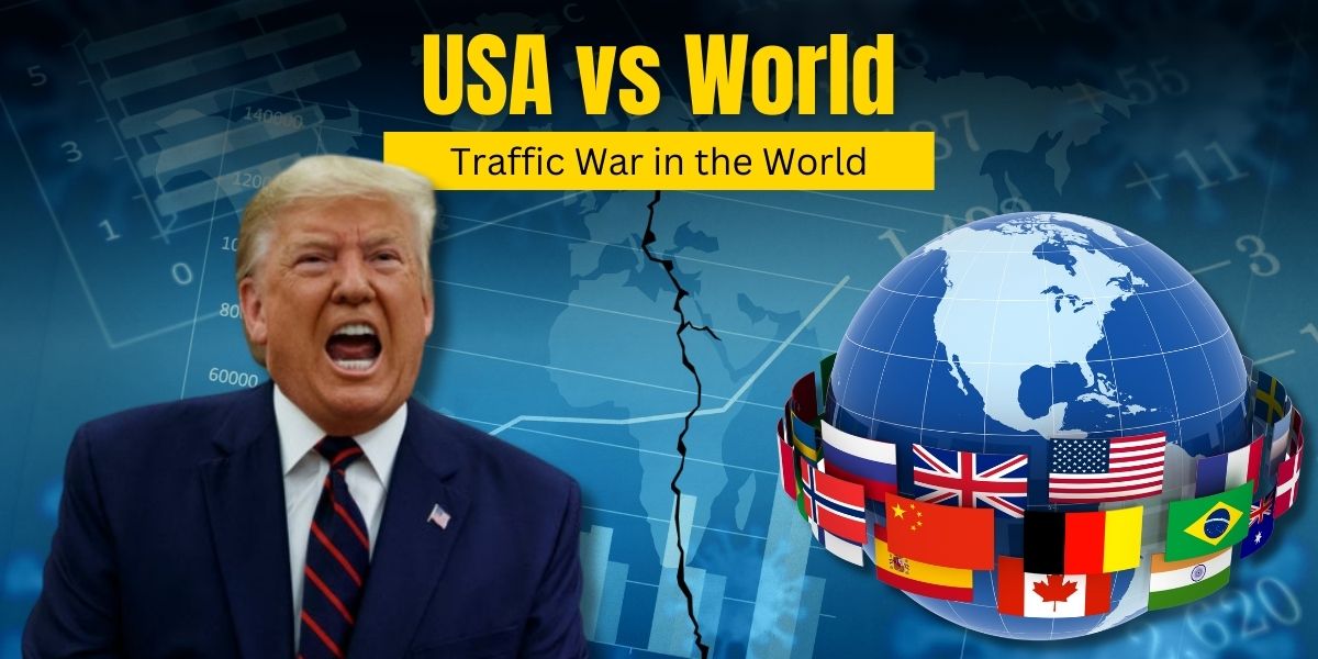 American PM Donald Trump with text USA vs The World