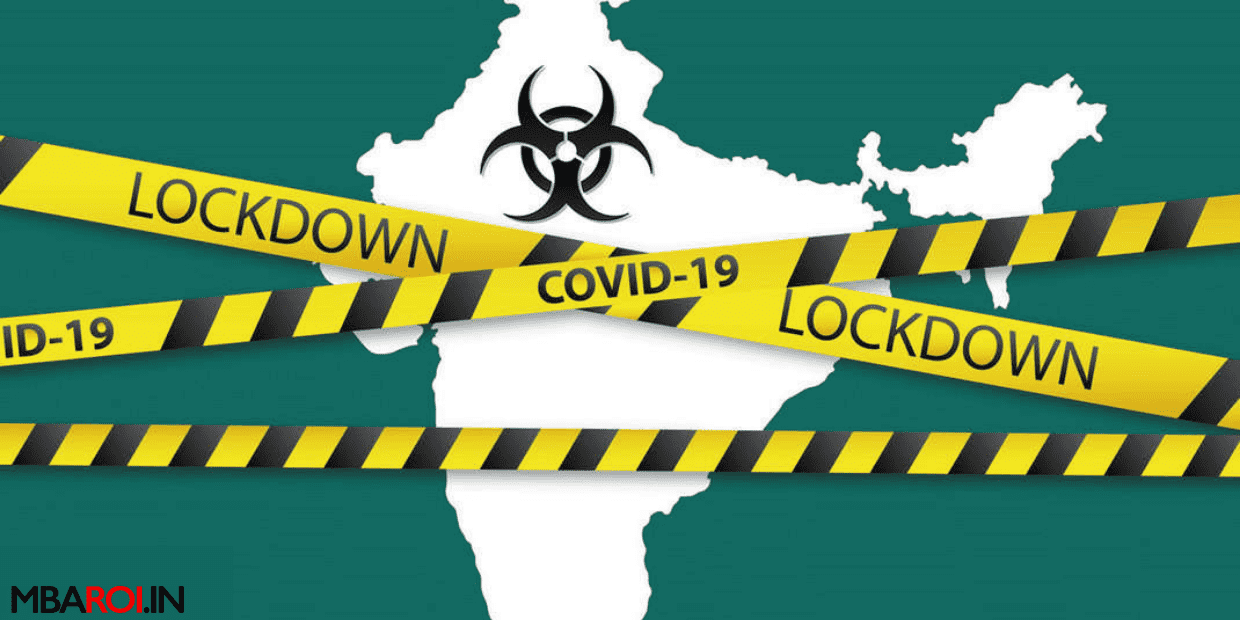 India map with COVID-19 lockdown