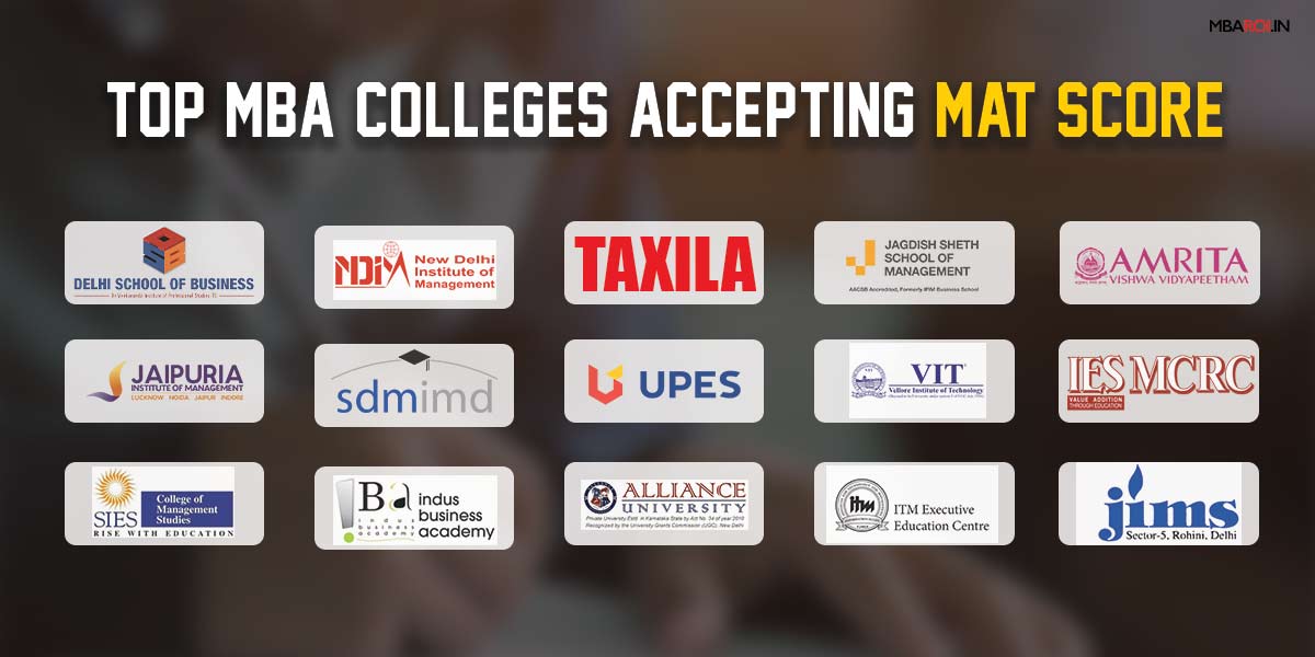 MBA Colleges Accepting MAT Score