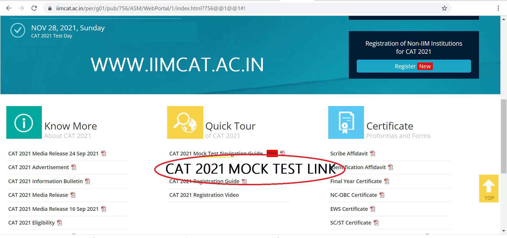 cat mock test link